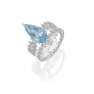 Кольцо с аквамарином и бриллиантами