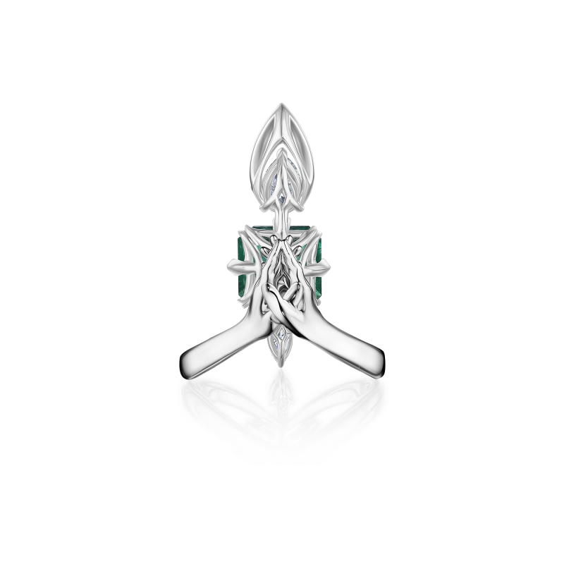 Кольцо с изумрудом и бриллиантами