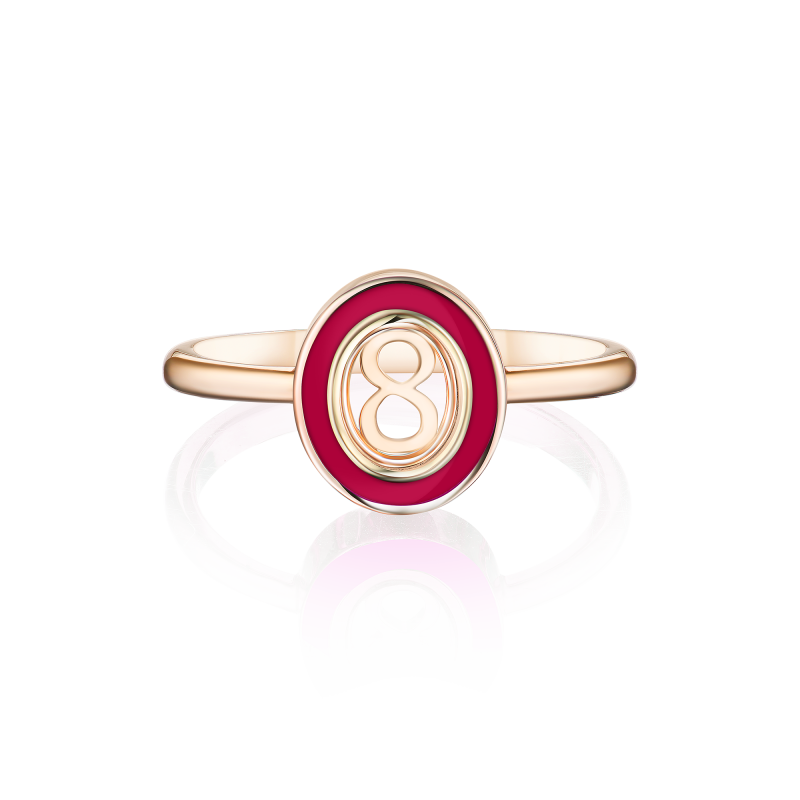 Кольцо "8" с эмалью