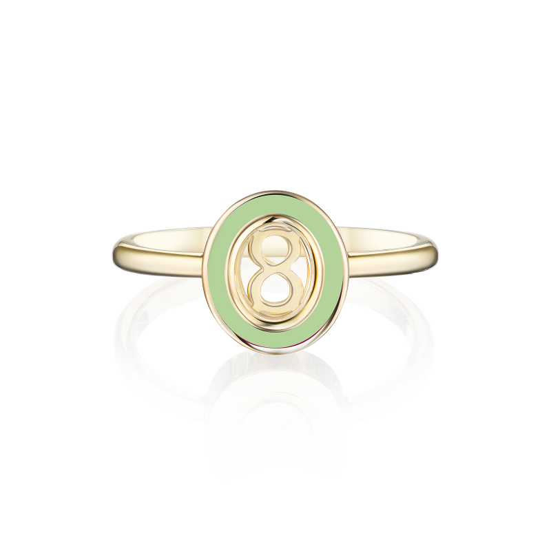 Кольцо "8" с эмалью