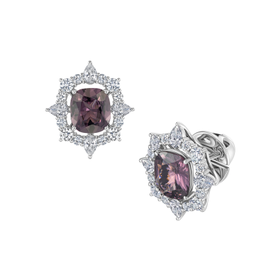 E23-C-115-6 Серьги (750) (8 Бр Г-56 0,690Ct 3/5А ,16 Бр Кр-57 0,300Ct 3/5А ,8 Бр Кр-57 0,440Ct 3/5А ,2 Шпинель Антик 7,80*7,00) ШК: 3000000000137