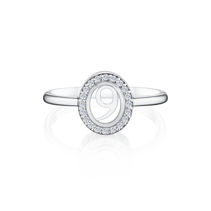 Кольцо "9" с бриллиантами