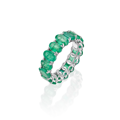 Кольцо с изумрудами