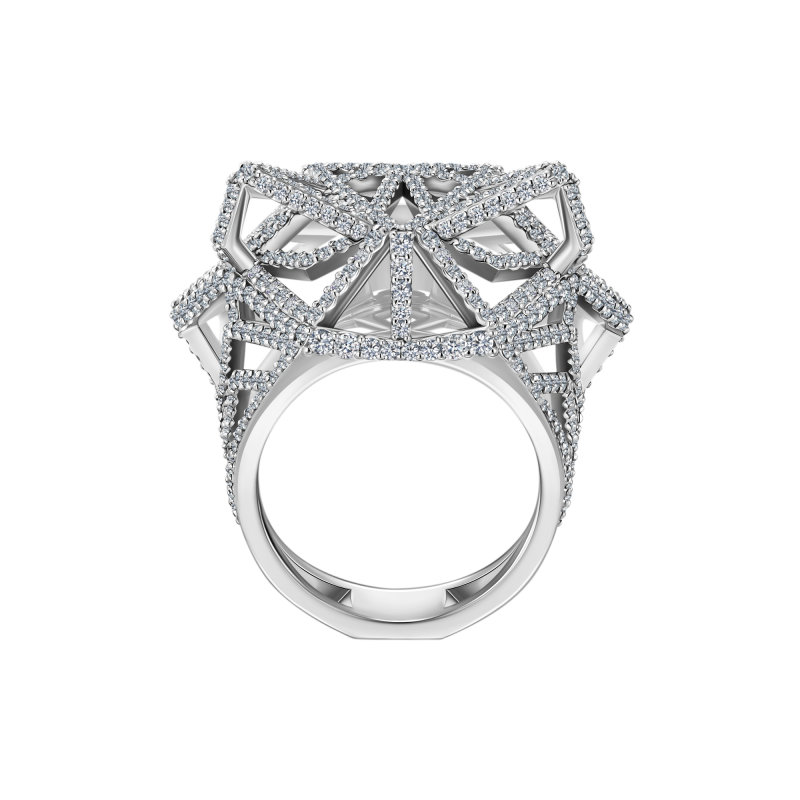 Кольцо с сапфирами, бриллиантами и агатом